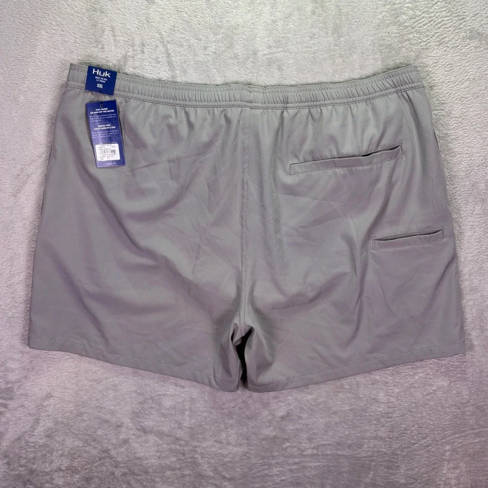 NWT Huk Mens Pursuit‎ Volley Shorts Sz XXL Gray 5.5 Inseam Performance Fishing
